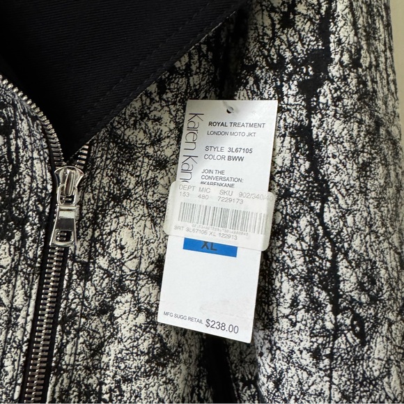 NWT Karen Kane Black Silver Motorcycle Jacket XL - Picture 4 of 5